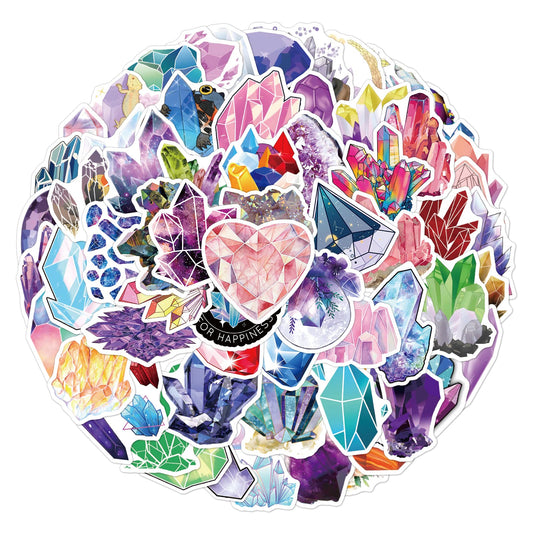 TIESOME 100Pcs Self-stick Stickers, New Crystal Personalized Graffiti Stickers for Laptop Scrapbook Water Bottle Phone Notebooks Diary