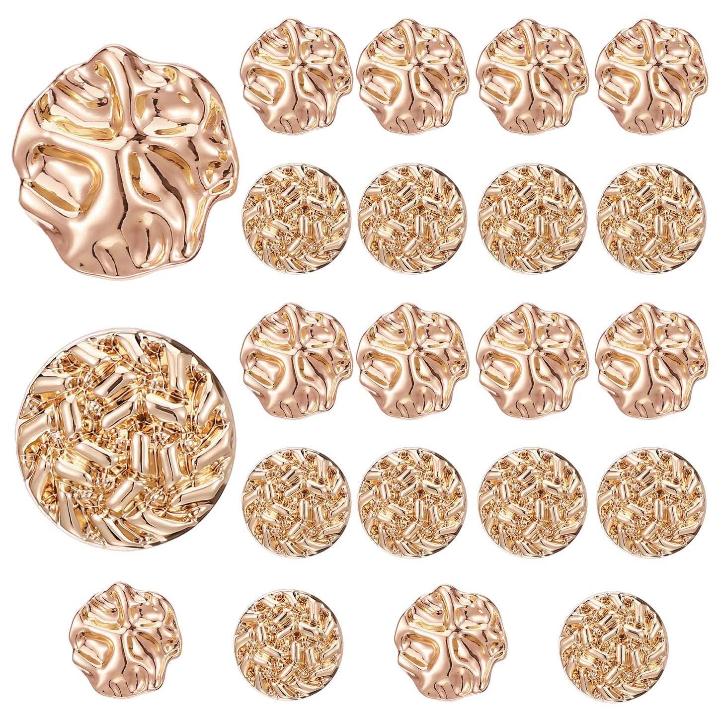 WJIAAA Gold Buttons, Pack of 20, Golden Buttons for Sewing on Women's Sweaters and Coats for Suits, Dresses, Blouses, Crafts, DIY, 22.5 mm