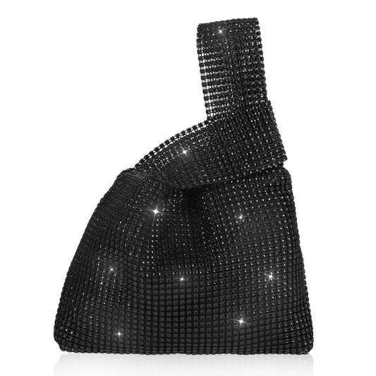 Giantree Evening Clutch Bag for Women, Rhinestone Purses Women's Evening Handbags, Sparkly Clutch Purs for Party Wedding Cocktail Prom Club (Black)