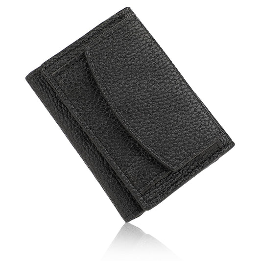 Giantree Women Trifold Small Wallet with Coin Compartment, Compact Soft Leather Purse Credit Card Holder Wallet Mini Pocket Coin Purse for Girls and Ladies Fashion Wallet(Black)