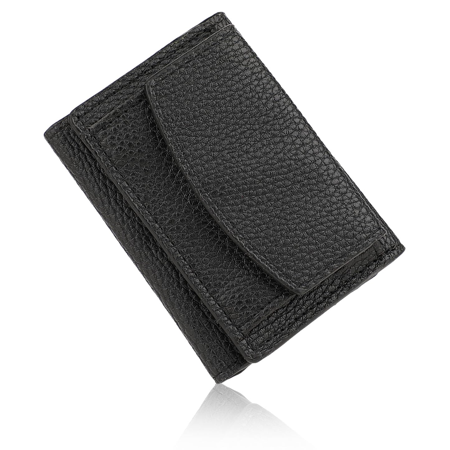 Giantree Women Trifold Small Wallet with Coin Compartment, Compact Soft Leather Purse Credit Card Holder Wallet Mini Pocket Coin Purse for Girls and Ladies Fashion Wallet(Black)