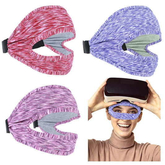 AOZUO 3pcs VR Eye Mask, Adjustable VR Mask Cover Breathable VR Sweat Band Eye Face Cover Comfortable VR Face Dry Cool Guard Cover for Most VR Virtual Reality Game Devices