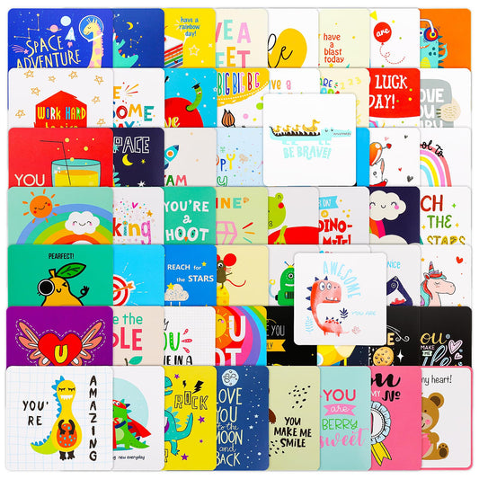 Giantree 60 Pcs Joke Cards for Kids Lunchbox, Cute Kids Lunch Box Notes Inspirational and Motivational Lunchbox Notes for Boys Girls Students Picnics Party Funny Lunchbox Cards