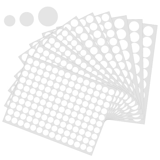 Andibro 1010 PCS Self-Adhesive Screw Hole Cover Stickers, 12mm 15mm 21mm White Dust Proof Caps Furniture Stickers for Furniture