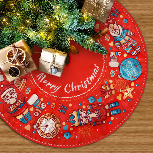 cobee Big Christmas Tree Skirts, 36inch Christmas Tree Skirt Merry Christmas Xmas Tree Skirts Snowflake Christmas Tree Skirt Rustic Farmhouse Xmas Tree Skirt for Indoor Outdoor Holiday Party(Style B)