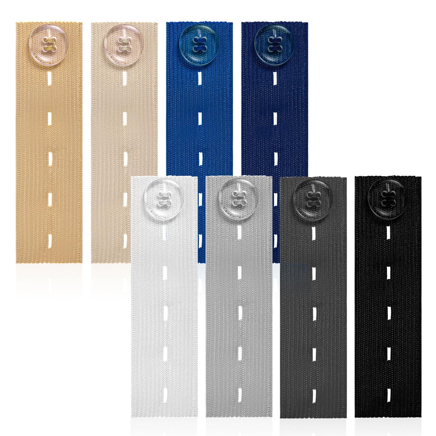 Jeffdad Elastic Waist Extenders, Adjustable Elastic Button Extender Waist Extenders Waistband for Jeans Pants Button Extender Women and Men Jeans Dress (8 Colors)