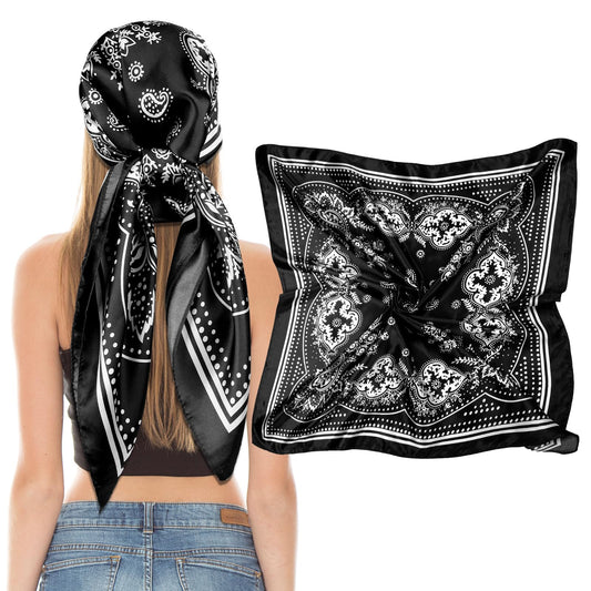 Giantree Women Square Satin Head Scarves Satin Scarf, 35" Large Soft Square Satin Scarf Bandana Scarf Satin Women's Scarves Neck Headscarf Decoration Headwear Gift for Women