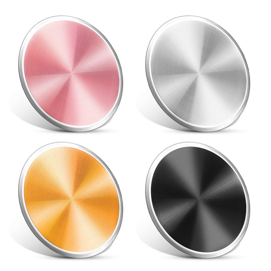 Giantree Mount Metal Plates for Magnetic Car Mount, 4 Pack Replacement Round Patch of Magnetic Cell Phone Mount Universal Circular Metal Disc with Strong Adhesive Sticker for Mobile Phone(4colors)