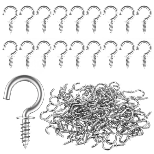 HJZHII Pack of 100 Screw Hooks Small Small Hooks for Screwing Small Ceiling Hooks Eye Screws Mini for Wood in Hooks Hanging Plants Art Decorations Keys Christmas Decoration