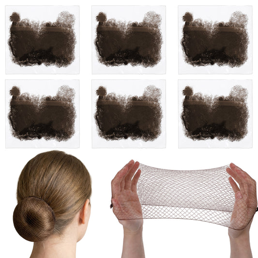 SHENLIU 60PCS Hair Nets for Buns, Ballet Dance Invisible Hair Net Elastic Edge Mesh Brown Bun Hairnets for Women Girls Ballet Bun Sleeping Dance