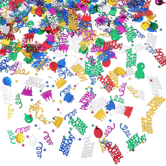 MBAIYO Happy Birthday Confetti,Multi-Color Birthday Sequins Balloon Celebration Scraps Table Decorations for Party Anniversary