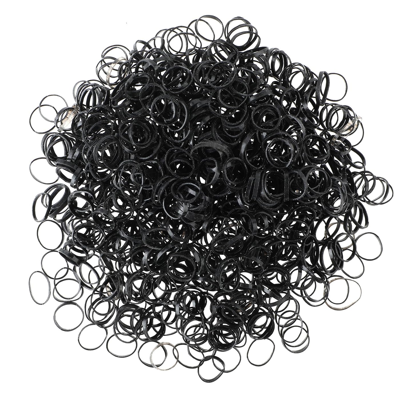 TIESOME Mini Hair Elastics, 1000 Pcs Black Hair Rubber Bands Transparent Soft Hair Ties Elastics Small Hair Scrunchies Soft Hair Bobbles for Girls Women Hair Braids Small Dreadlocks(Black)