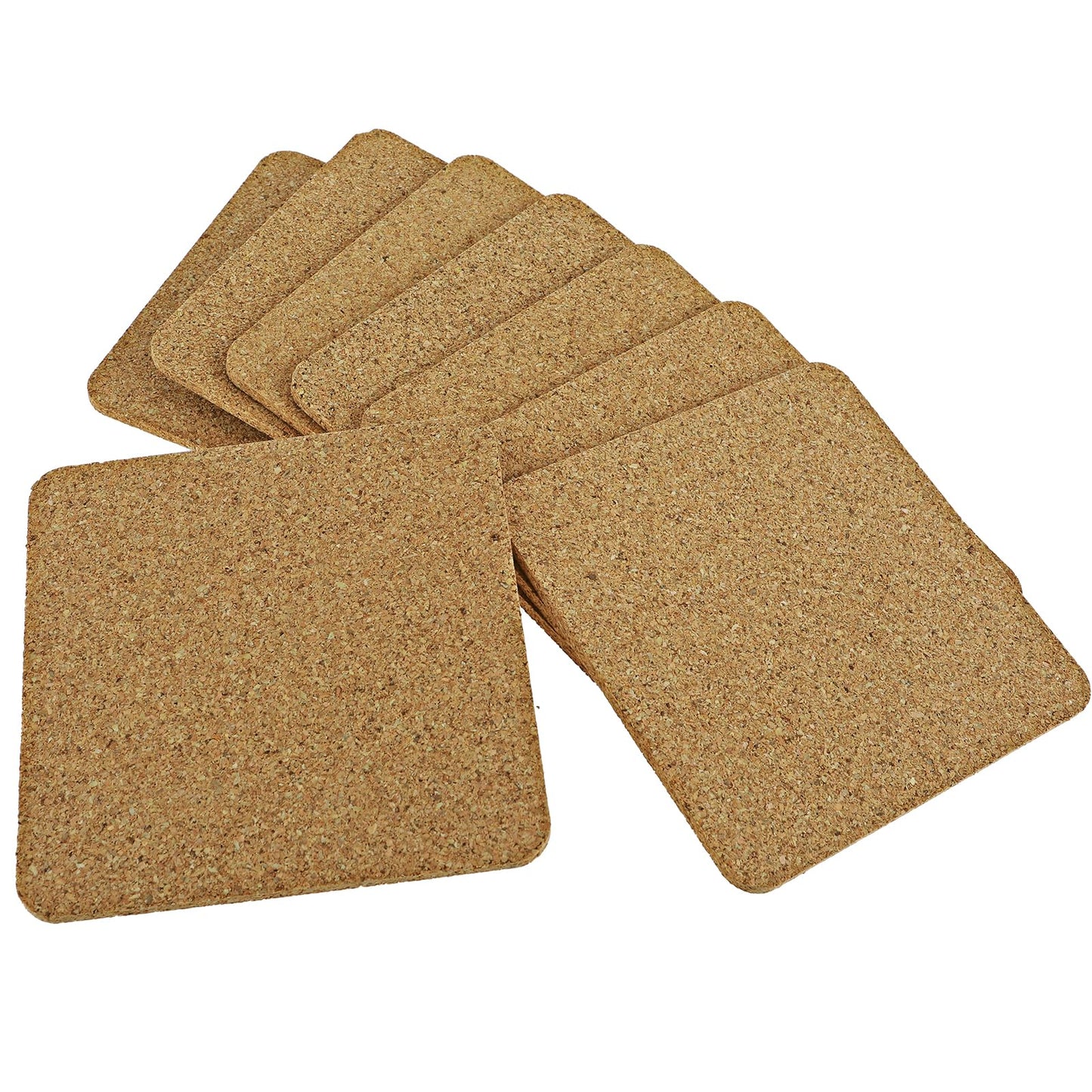 simarro 8Pcs Cork Coasters, Non-Slip Heat Resistant Coasters Reusable Absorbent Glass Coasters Cork Flower Pot Coaster for Kitchen Bar Restaurant(Square)