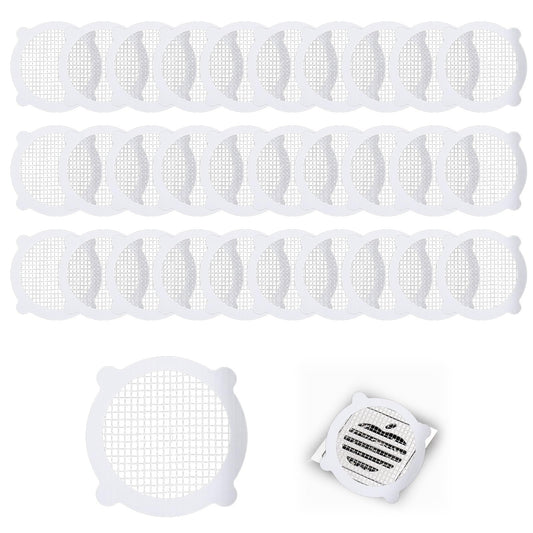 AOZUO Disposable Hair Trapper 30 Pieces Shower Strainer Drain Hair Strainer Kitchen Drain Strainer Shower Drain Filter Patch for Bathroom Kitchen Sink Bathtub (10x8.7cm)
