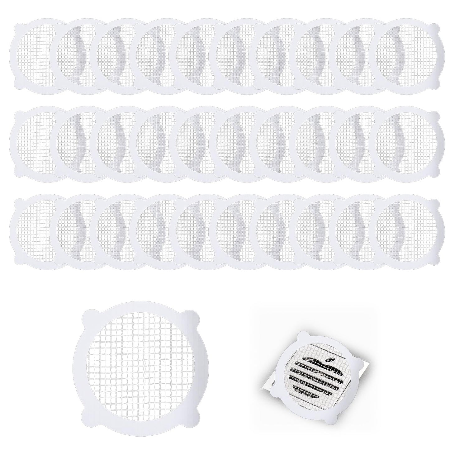 AOZUO Disposable Hair Trapper 30 Pieces Shower Strainer Drain Hair Strainer Kitchen Drain Strainer Shower Drain Filter Patch for Bathroom Kitchen Sink Bathtub (10x8.7cm)