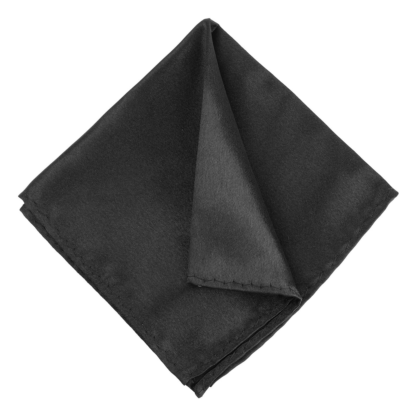 Molain Men's Pocket Square Satin Pocket Square for Men Solid Color Handkerchief Suit Pocket Squares Classic Pure Silk Hankies for Men(Black)