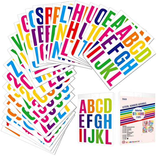 Bewudy 24 Sheets Vinyl Sticky Letters, Capital Letter Stickers Self Adhesive Alphabet Letters Stick On Letters Scrapbook Waterproof Lettering for Crafts Mailbox Signs Address Window Door Cars (Color)