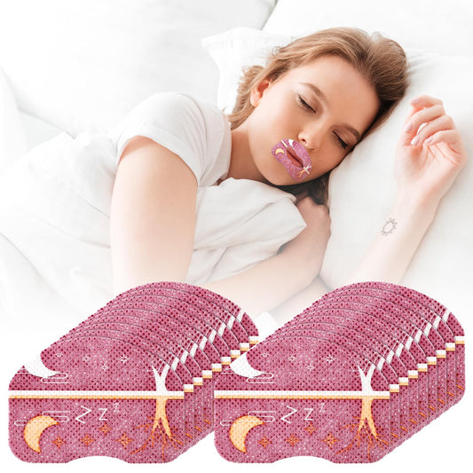 Amaxiu Adult Sleep Mouth Tape, 60 Count Anti-Snoring Strips for Improved Nose Breathing and Snore Reduction Pain-Free Removal Strips Gentle Elastic Mouth Tape for Sleeping