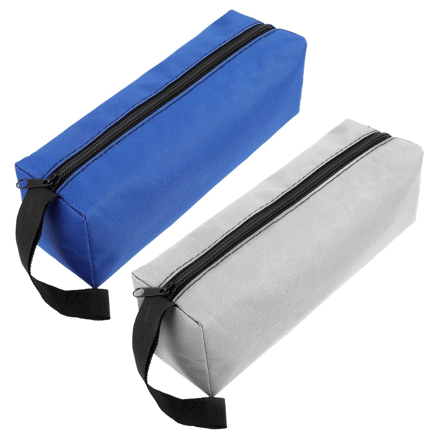 Giantree 2 Pack Zipper Canvas Tool Bag, 10" x 3.1" Portable Tool Pouch Zipper Bag Multipurpose Storage Pouch Flat Bottom Wear-resistant Tool Bag for Tools Gadgets Cosmetics Stationary Travel Accessory