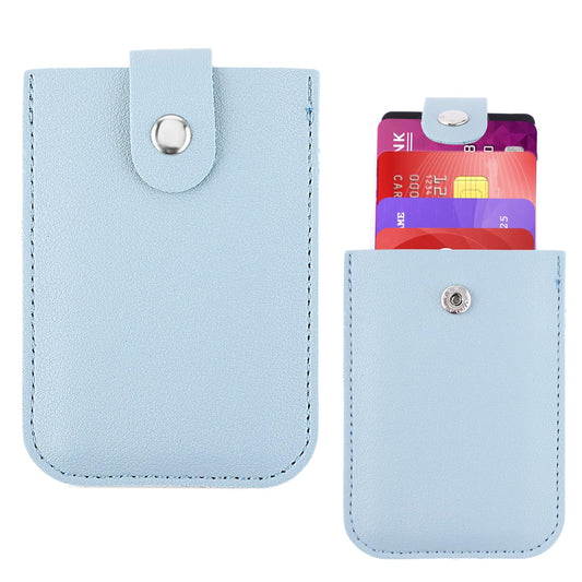 Bewudy Pull-Out Type Credit Card Holder Wallet, Stacked Leather RFID Blocking Credit Card Holder Card Cases, Multiple Card Slots Credit Card Organizer for Women Men(Blue)
