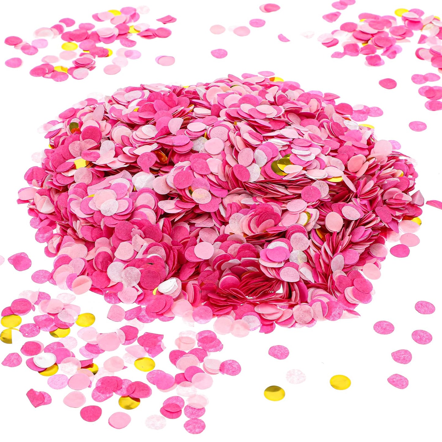 Bewudy 8000pcs Tissue Confetti Dots Table, Pink Party Confetti for Birthday Graduation Wedding Toss Groovy Fall Autumn Party