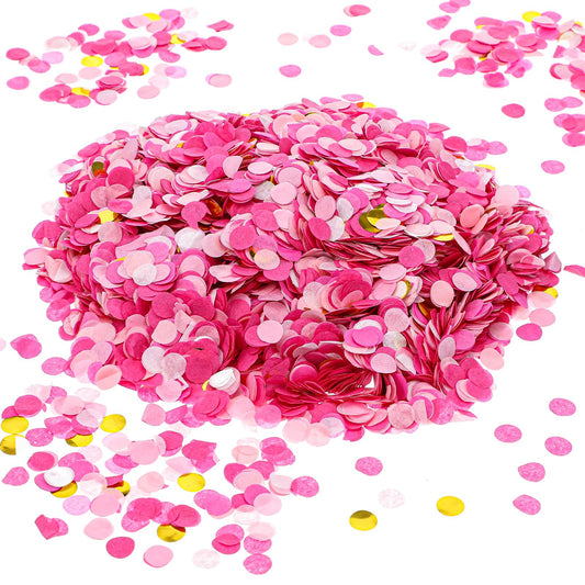 Bewudy 8000pcs Tissue Confetti Dots Table, Pink Party Confetti for Birthday Graduation Wedding Toss Groovy Fall Autumn Party