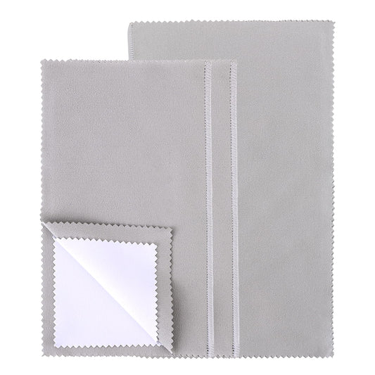 Molain 3Pcs Silver Polishing Cloth, Silver Jewelry Cleaner Cloth, Double-Sided Silver Jewelry Cloth Large 10 x 12 Inch and 5.5 x 4 Inch Silver Polishing Cloth for Gold, Silver, Diamond Jewelry