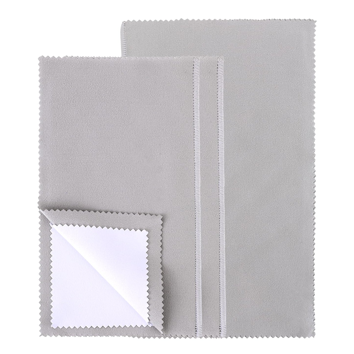 Molain 3Pcs Silver Polishing Cloth, Silver Jewelry Cleaner Cloth, Double-Sided Silver Jewelry Cloth Large 10 x 12 Inch and 5.5 x 4 Inch Silver Polishing Cloth for Gold, Silver, Diamond Jewelry