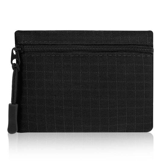 Andibro Mini Canvas Coin Purse, Small Change Pouch, Portable Change Purse with Zipper Coin Pouch Mini Change Bags for Women(Black)