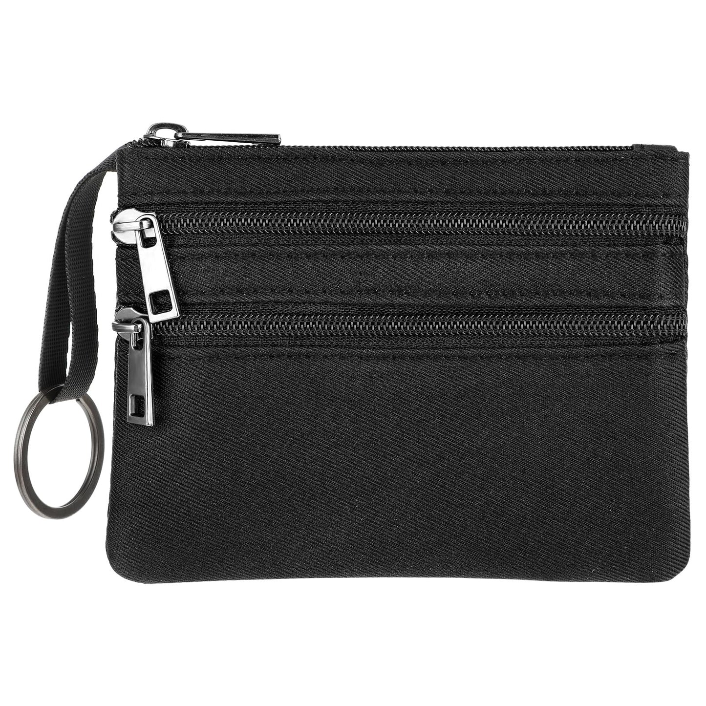 Amabro Small Coin Purse, Mini Change Pouch with Zip Key Ring Portable Wallet Mini Money Pocket Keychain Coin Bag for Women Men Credit Card ID Key Lipstick, Mini Money Pocket
