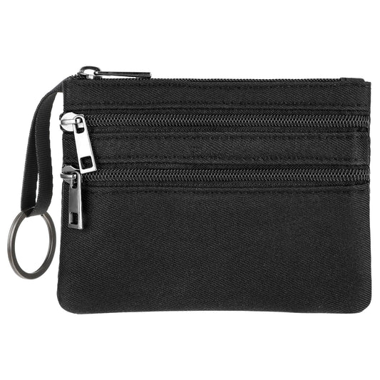Amabro Small Coin Purse, Mini Change Pouch with Zip Key Ring Portable Wallet Mini Money Pocket Keychain Coin Bag for Women Men Credit Card ID Key Lipstick, Mini Money Pocket