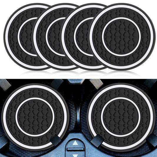 Andibro Car Coasters for Cup Holders, 2.75in Auto Non-Slip Cup Mats, Anti Dust Cup Holder for Car Coaster Dustproof Cup Holder Insert Coaster Universal Interior Decor Car Accessories(White)
