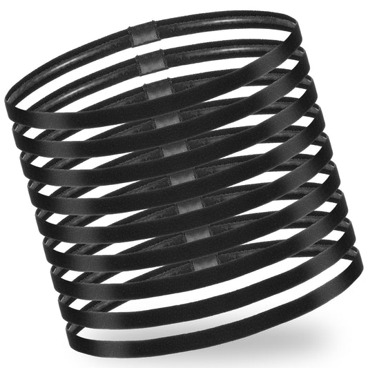 HJZHII Pack of 9 Elastic Hair Bands, Sports, Thin Hair Band, Black, Headband, Men, Sports, Children, Boys, Non-Slip Sweatband, Forehead Sweatbands, Headbands for Yoga, Football, Jogging, Men and Women