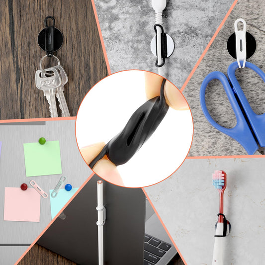 AOZUO 12Pcs Magnetic Pen Pencil Holder-Adhesive Marker Pencil Pen Holder Silicone Adjustable Pen Holder for Fridges, Workshops, Classrooms, and Desk Organizer Accessories(Multicolour)