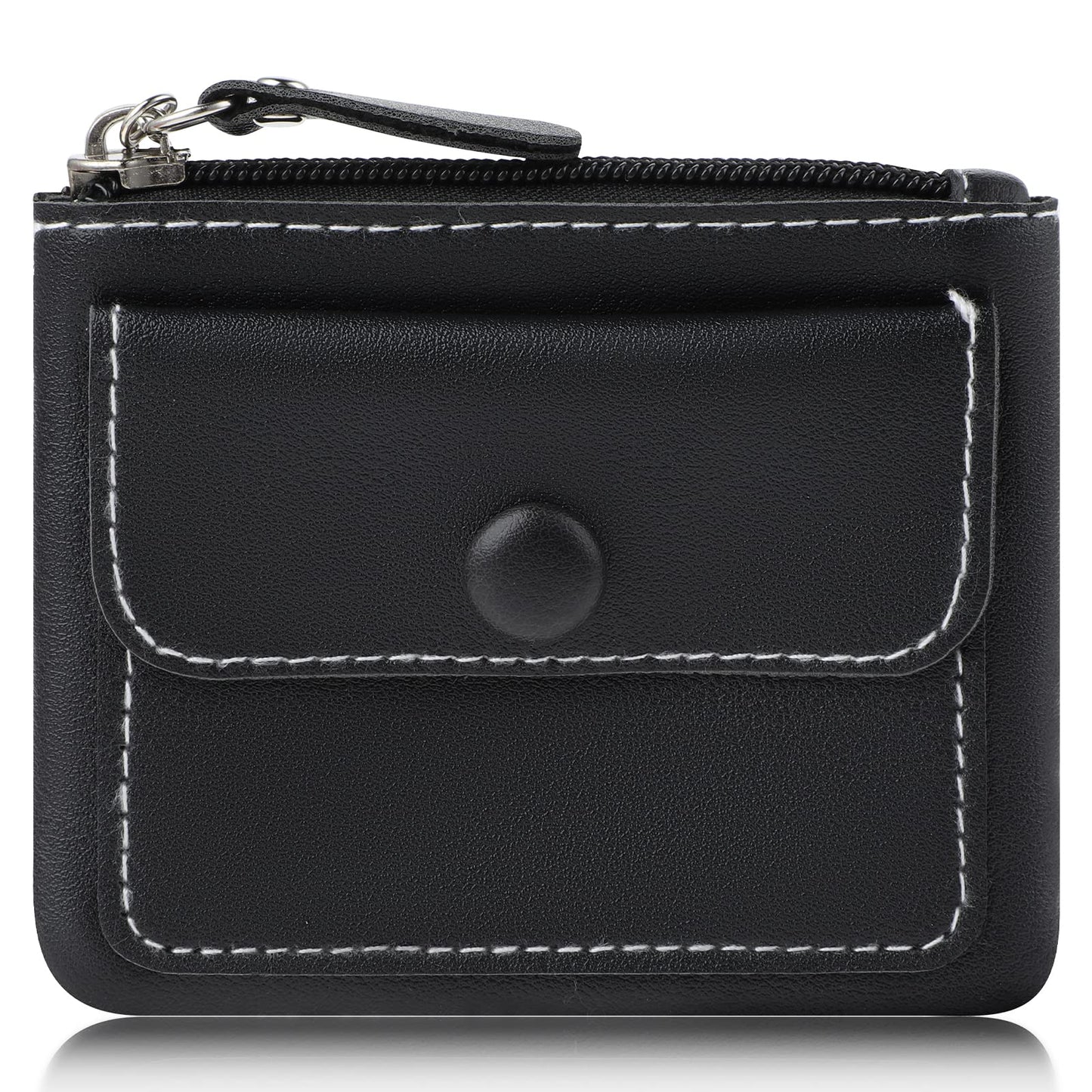 Cobee PU Leather Mini Coin Purse, Small Change Purse Coin Bag with Zipper Women Coin Pocket Change Wallet for Credit Card ID Key Headset Lipstick