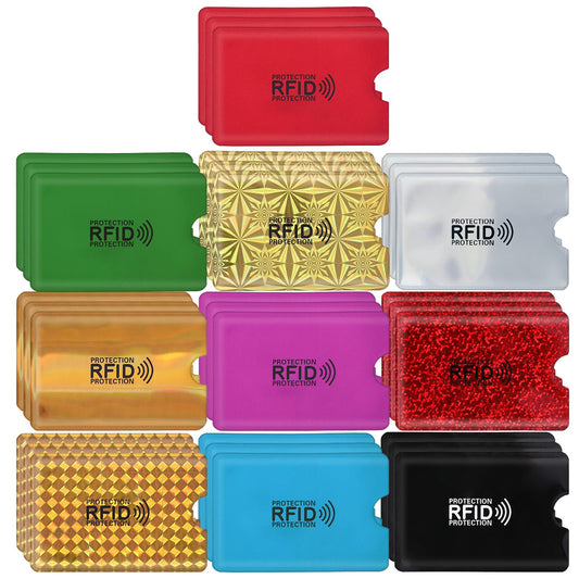 cobee 30 Pieces Colorful RFID Card Sleeves, RFID Blocking Credit Card Holder Lightweight Identity Card Protector Theft Protection Secure Sleeve for Women Men