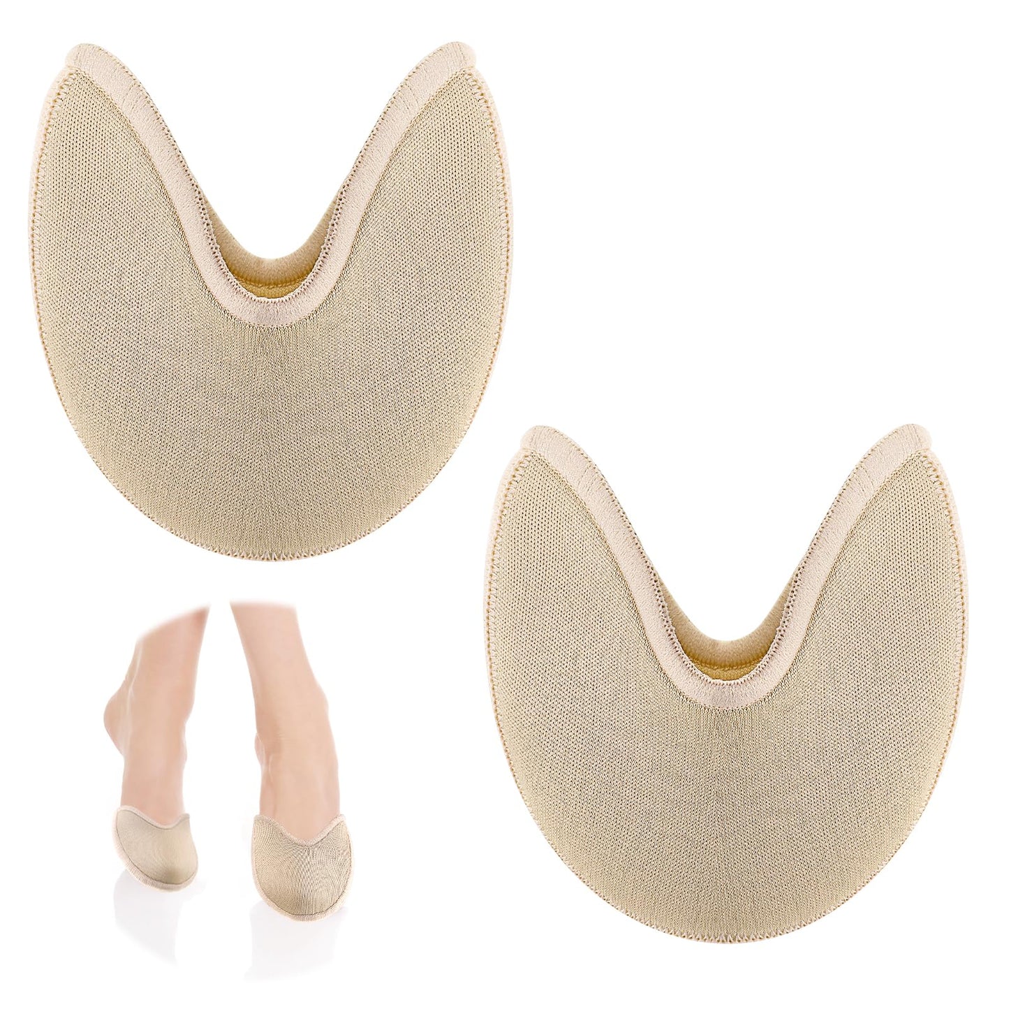 Andibro Ballet Shoes Toe Pads, 1 Pair Knitted Fabric Toe Cap Cover Ballet Dance Pointe Toe Pouch Pads Half Pads Sponge Ballet Shoes Covers for Pointe Shoes Ballet Shoes High Heels