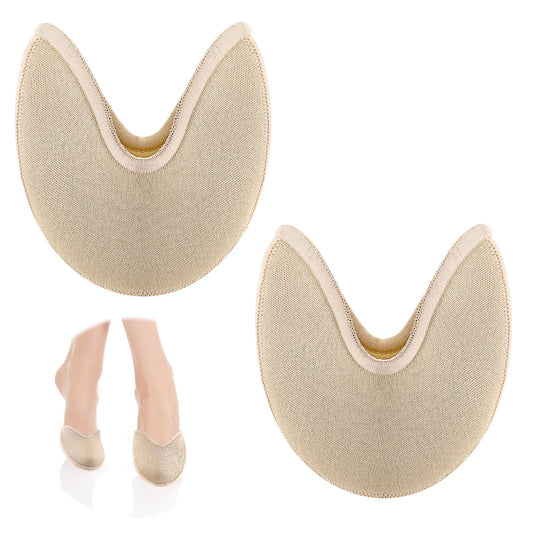 Andibro Ballet Shoes Toe Pads, 1 Pair Knitted Fabric Toe Cap Cover Ballet Dance Pointe Toe Pouch Pads Half Pads Sponge Ballet Shoes Covers for Pointe Shoes Ballet Shoes High Heels