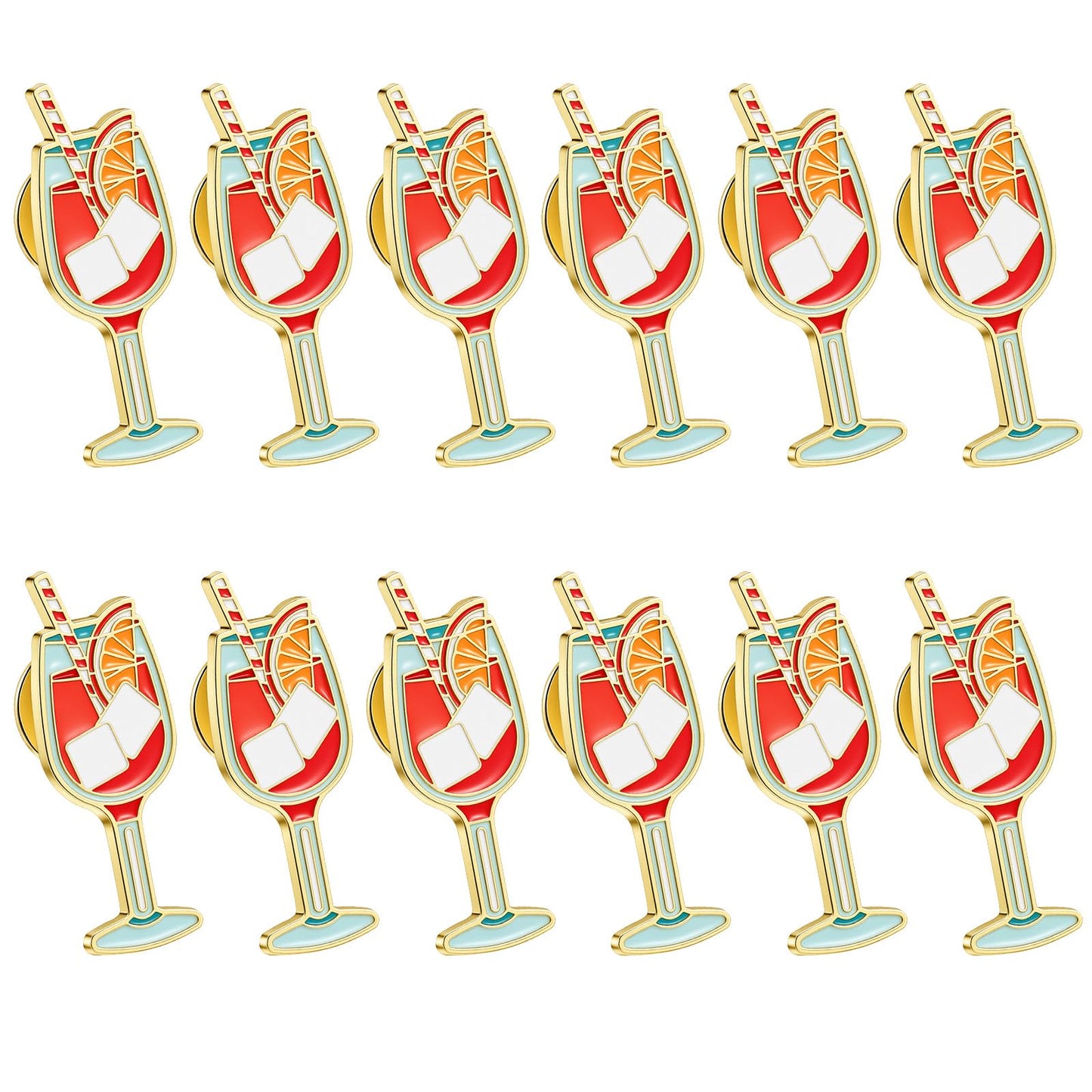 Amabro Pack of 12 Sweet Drink Juice Brooch, High Quality Enamel Pins