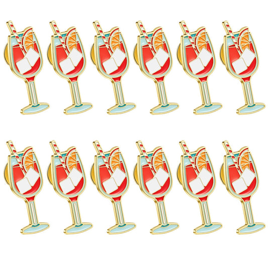 Amabro Pack of 12 Sweet Drink Juice Brooch, High Quality Enamel Pins