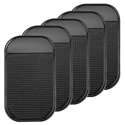 Amaxiu 5pcs Car Non-Slip Mats, 5.5" x 3.1" Anti-Slide Car Dashboard Mats Multifunctional Silicone Gel Sticky Pads with Heat Resistant for Cell Phones, Keys, Sunglasses, GPS, Coins, Mirrors(Black)