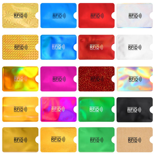 10pcs RFID Blocking Sleeves,Credit Card Protector Colorful Identity Theft Protection Passport Debit ID Cards Holders for Women Men, Multicolor, Classic