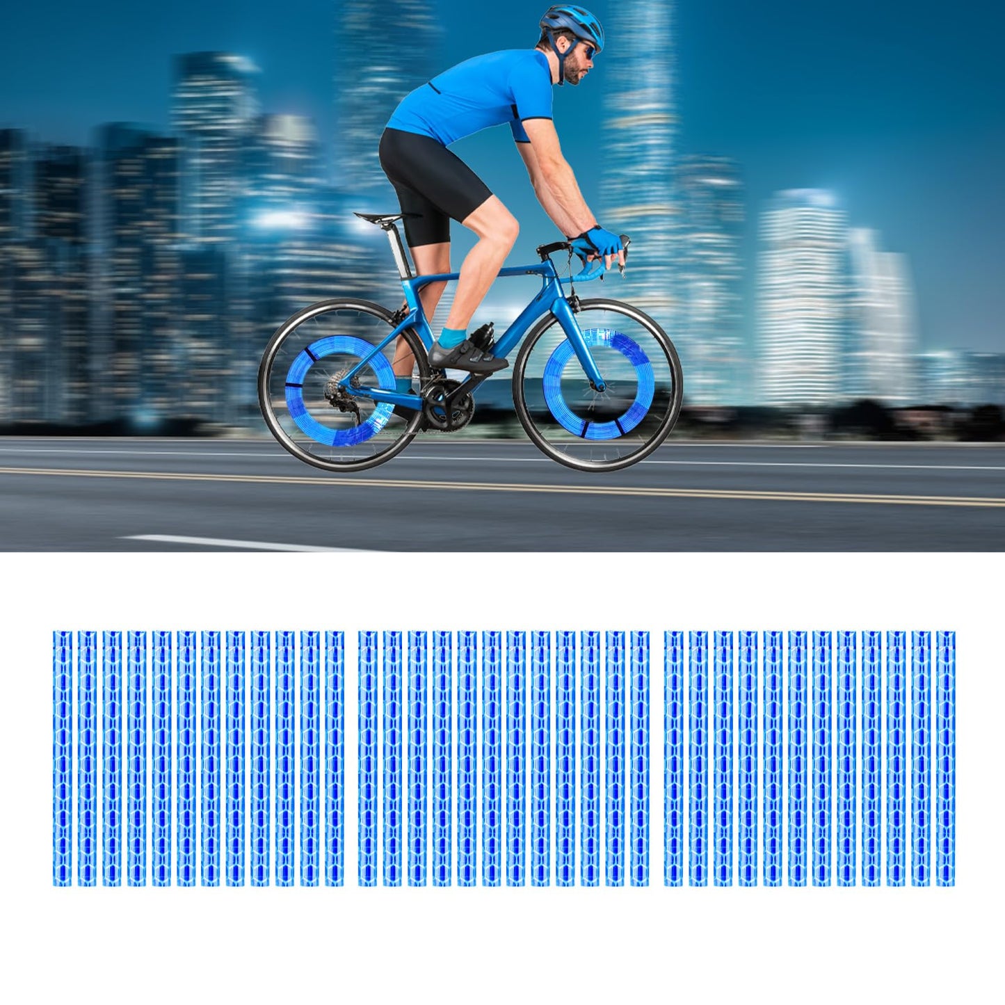 simarro Bicycle Spoke Reflectors, Spoke Reflectors for Bike Reflectors for Night Riding 360°Visibility Waterproof Spoke Reflector for Bikes, Motorcycles, Safety warnings, and DIY Deco(Blue,36Pcs)