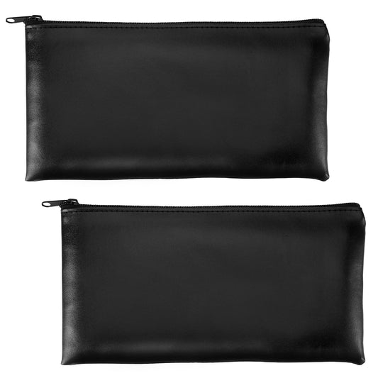 TIESOME 2Pcs Coin Purse with Zipper, PU Waterproof Security Durable Money Pouch Cash Bag Check Wallet Organizer Receipt Holder Utility Wallet for Men Women