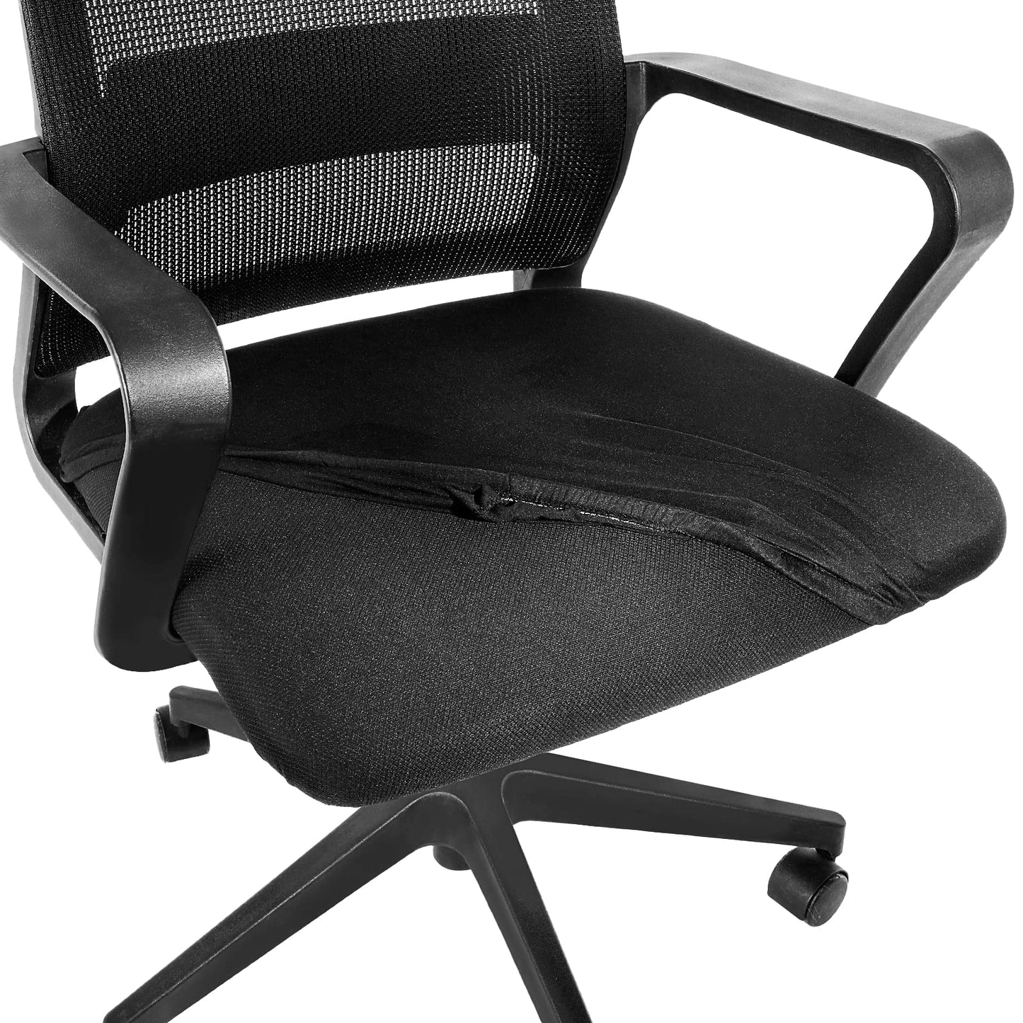 Cobee Office Desk Chair Cover, Polyester, Black, Medium - Relieves Fatigue, Non-slip, Washable, Fits Seat Length 15.7''-18.5'', Width 15.7''-18.5'', Thickness 1.3''-2''
