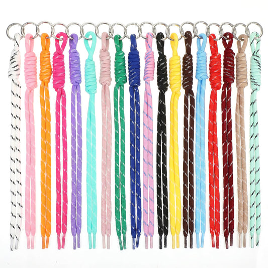 Jeffdad 32Pcs Paracord Keychain Rope Bag Charms Colorful Paracord Keychains