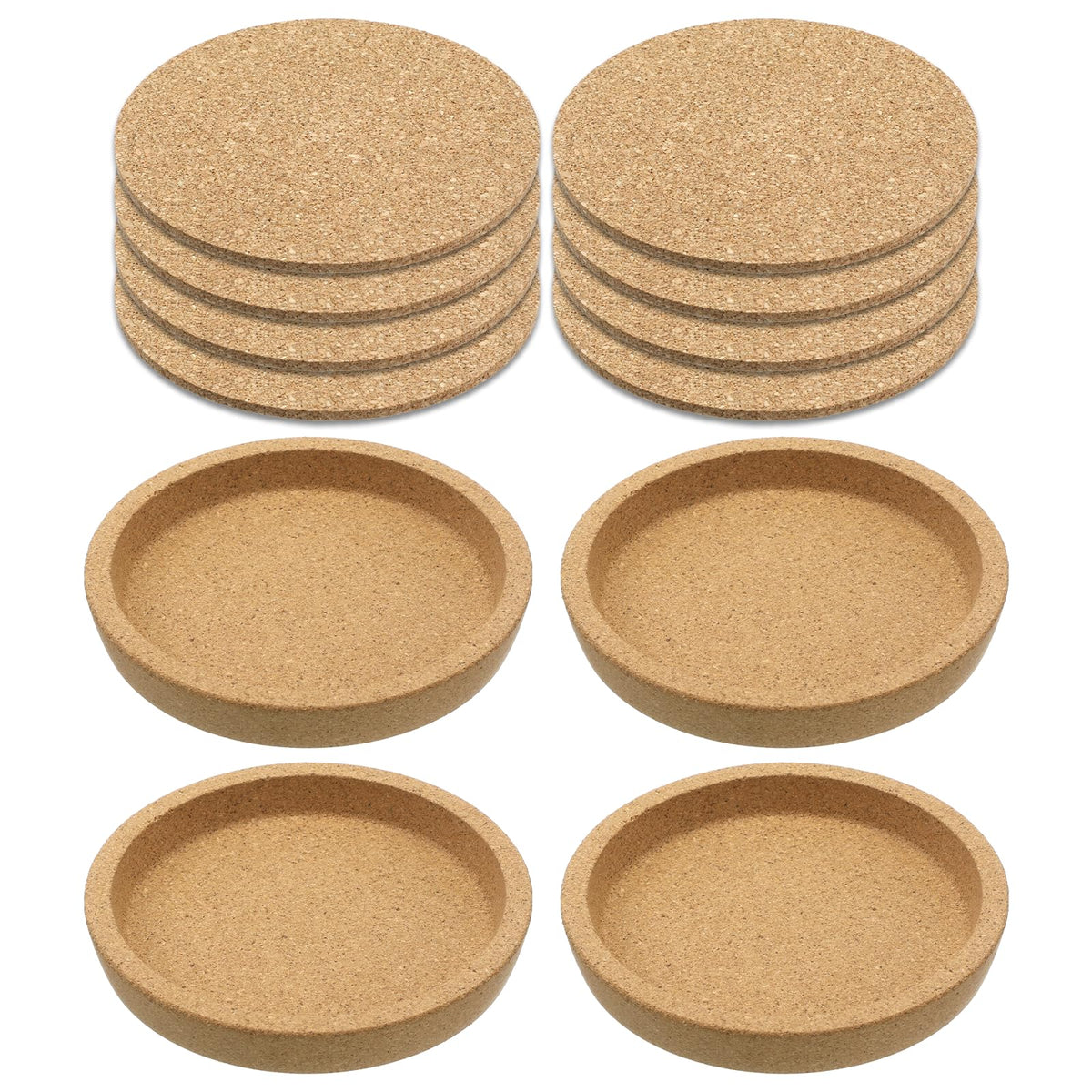 LXUEJIE 12 Pcs Cork Coasters Round, 3.9 Inch Coaster Set Cork Placemats