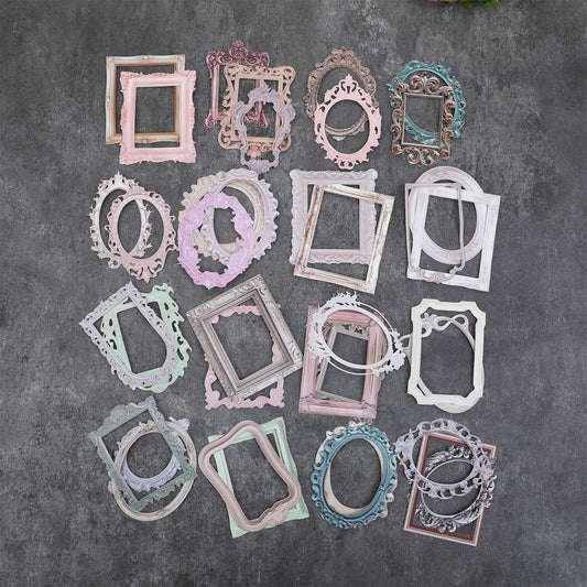 Jeffdad 40PCS Vintage Embossed Frames Scrapbook Paper Hollow Relief Frame Collage Card Notebook DIY Decoration Junk Journal Crafts Journaling Scrapbook Supplies