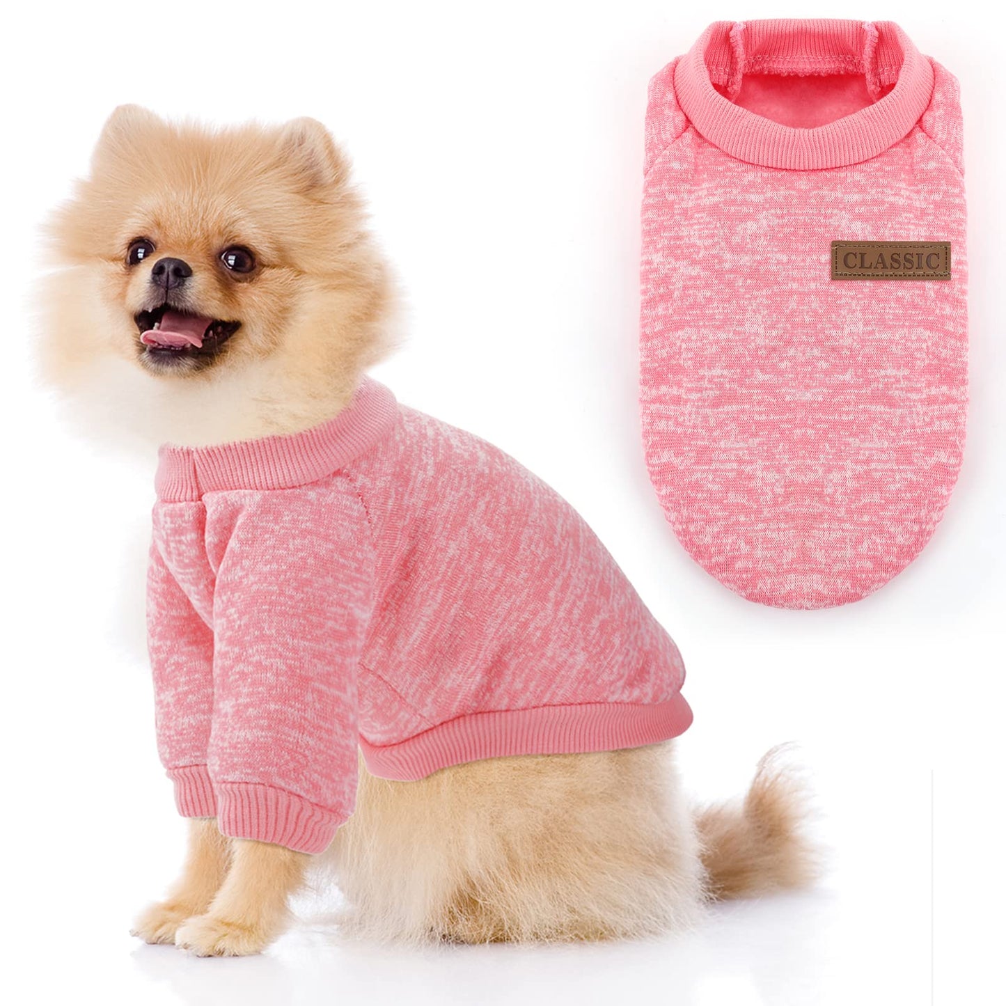 cobee Winter Dog Clothes, Soft Dog Knitwear Sweaters Winter Puppy Warm Coat Classic Puppy Sweater Thickening Warm Pup Dogs Shirt for Small Dogs (Medium)