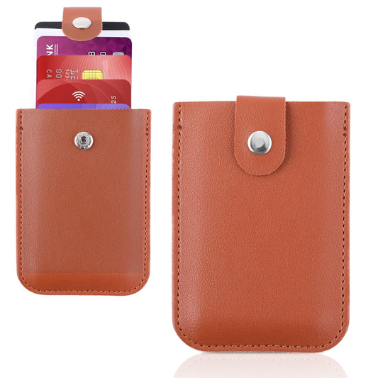 Bewudy Pull-Out Type Credit Card Holder Wallet, Stacked Leather RFID Blocking Credit Card Holder Card Cases, Multiple Card Slots Credit Card Organizer for Women Men(Brown)